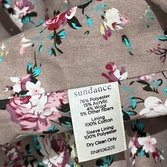 Sundance NWOT The Lisa Plaid Blazer Floral Lined Wool Blend Womens Size XL - Picture 5 of 5